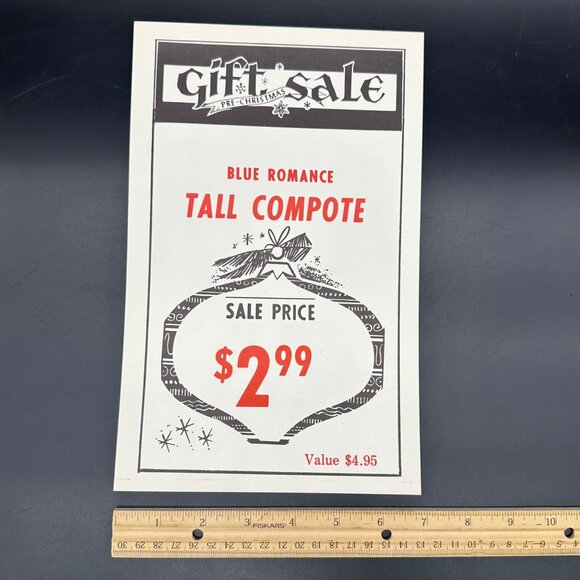 Vintage 1960s Christmas Gift Sale Advertising Signs Black Red White Lot of 10 - Picture 7 of 7